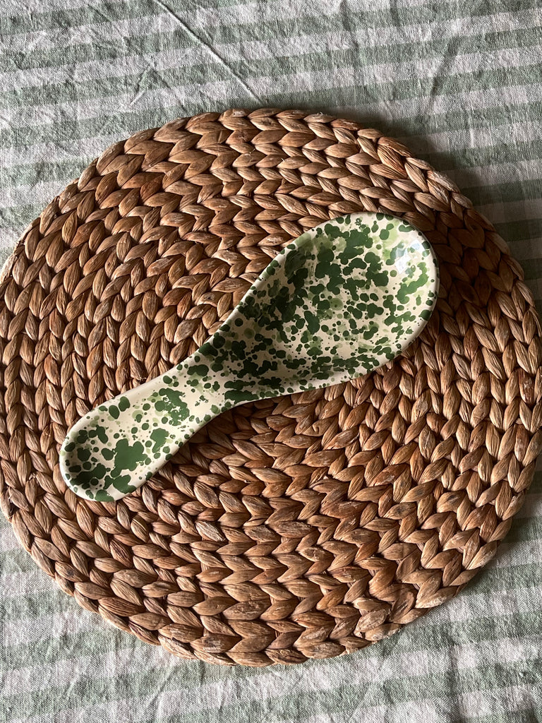 spoon holder ceramic splatterware handmade italian