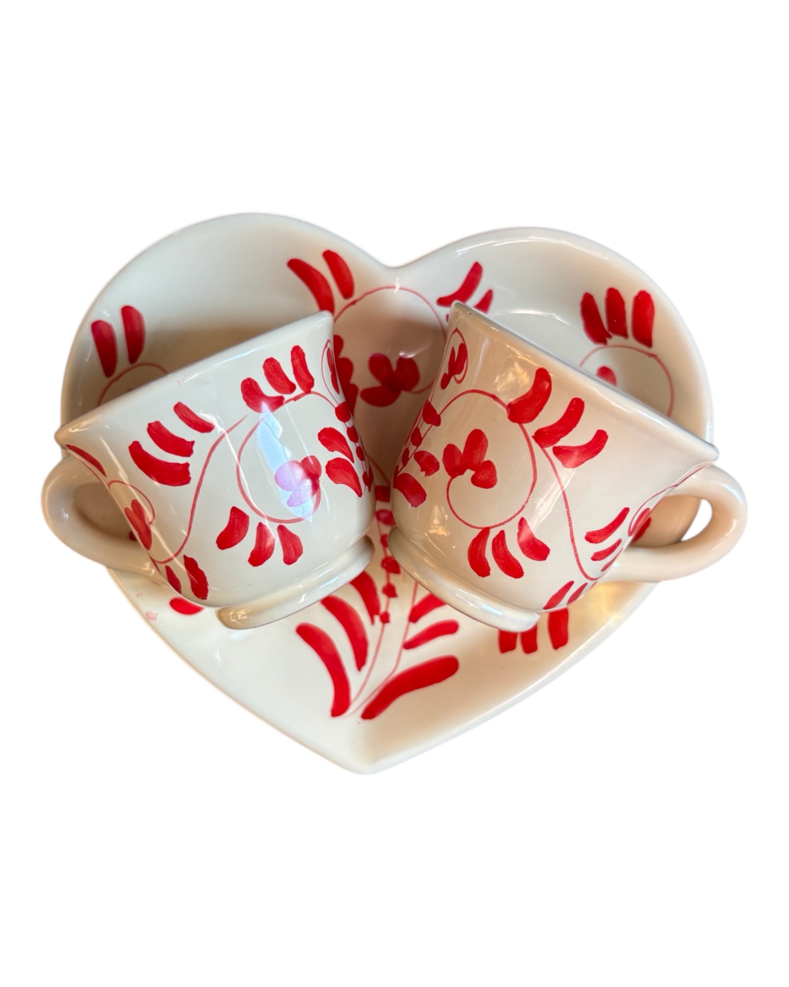 Caffè Cups for 2 on a ❤️ Shaped Plate
