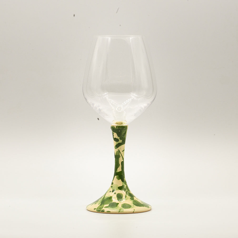 Wine or water glasses with ceramic steams