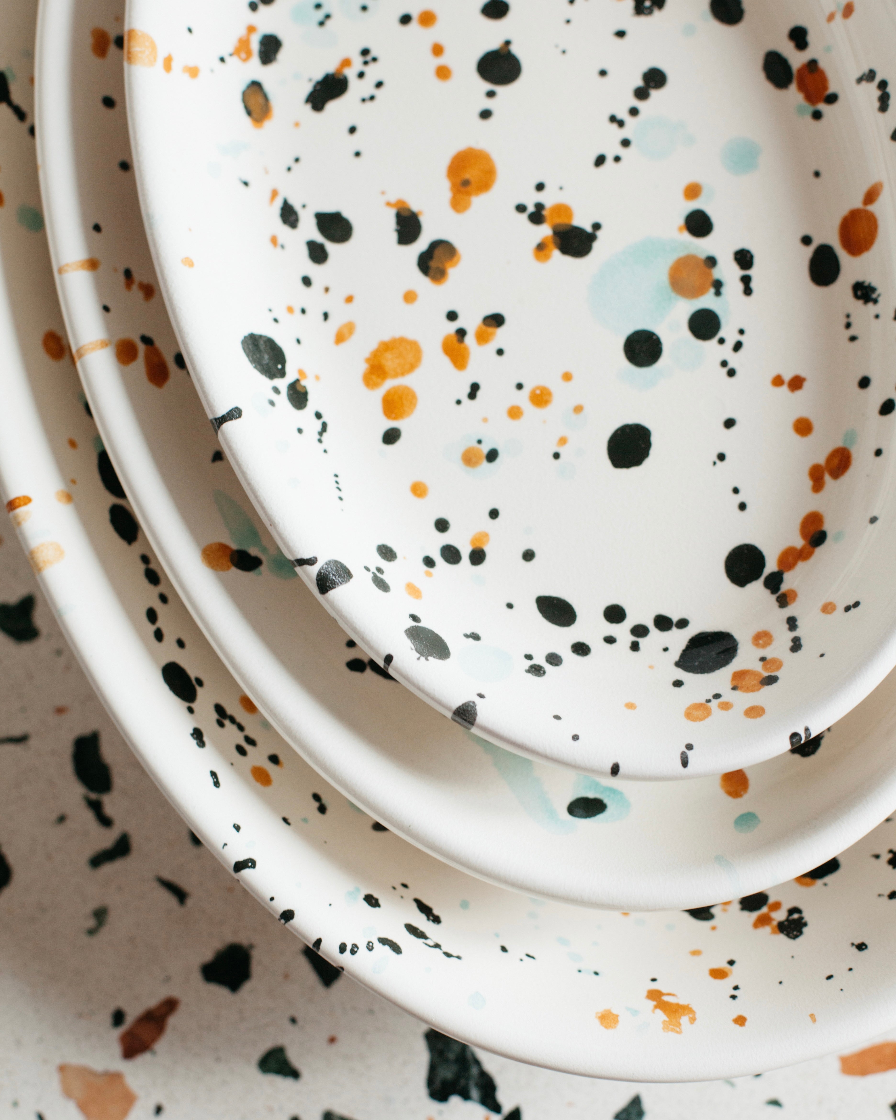 Emiko Davies 3 piece Splatterware Platter Set