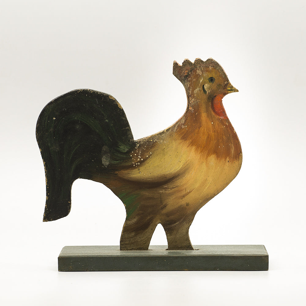 Hand painted original wooden toy found in a Villa in Tuscan countryside. Rooster, rabbits or duck.