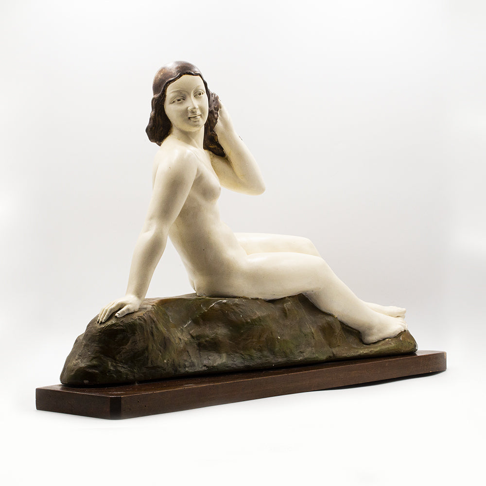 Gesso woman nude sculpture
